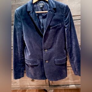 Lands' End Kids Navy Velvet Blazer